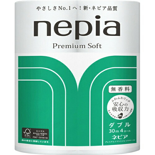 ネピア　プレミアムソフト　トイレットロール　4ロール　ダブル (nepia Premium Soft トイレットペーパー4RW)( 4901121269085 )