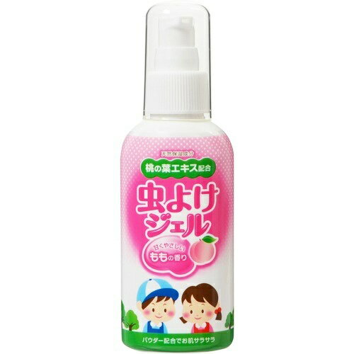 商品説明「虫よけジェル 甘くやさしいももの香り ポンプタイプ 80g」は、パウダー配合でお肌サラサラ、甘くやさしいももの香りの虫よけジェル(肌用 塗るタイプ)です。天然保湿成分・桃の葉エキス配合。ポンプタイプ。医薬部外品。商品のお届けについて：こちらの商品は空輸禁止商品です。北海道ならびに沖縄への発送は、お届け予定日よりも遅れる場合がございます。使用方法適量を手にとり、首すじ、腕、足など皮ふの露出部分に塗ってください。使用上の注意●漫然とした使用をさけ、蚊、ブユ等が多い戸外での使用等、必要な場合にのみ使用すること。●子供(12才未満)に使用する場合には、保護者等の指導監督の下で、以下の回数を目安に使用すること。なお、顔には使用しないこと。・6ヵ月未満の乳児には使用しないこと。・6ヵ月以上2才未満は、1日1回。・2才以上12才未満は、1日1-3回。●目に入ったり、飲んだり、なめたりすることがないようにし、塗布した手で目をこすらないこと。万一目に入った場合には、すぐに大量の水又はぬるま湯でよく洗い流すこと。また、具合が悪くなる等の症状が現れた場合には、直ちに、本剤にエタノールとディートが含まれていることを医師に告げて診療を受けること。●目や唇など粘膜のまわり、傷口への使用をさけること。●本品の使用により、かぶれ、かゆみなどの症状があらわれた場合には、使用を中止し、医師等に相談すること。●乳幼児の手の届かないところに保管すること。●プラスチック製品にはかからないようにすること。●直射日光(車の中等)をさけ、なるべく涼しいところに密栓して保管すること。成分【有効成分】ディート(5%)【その他の成分】精製水、エタノール、無水ケイ酸、カルボキシビニルポリマー、ホホバ油、メチルパラベン、TEA、BG、桃葉エキス、香料原産国日本効能・効果【効果】蚊、ブユ、サシバエ、ノミ、イエダニ、マダニの忌避お問い合わせ先株式会社 立石春洋堂TEL06-6781-6151(祝祭日を除く月-金 9：00-17：00)ブランド：虫よけサマー発売元：立石春洋堂 内容量：80gJANコード：　4987125102122[虫よけサマー]日用品[虫よけクリーム(肌用 塗るタイプ)]発売元、製造元、輸入元又は販売元：立石春洋堂原産国：日本区分：医薬部外品広告文責：アットライフ株式会社TEL 050-3196-1510※商品パッケージは変更の場合あり。メーカー欠品または完売の際、キャンセルをお願いすることがあります。ご了承ください。