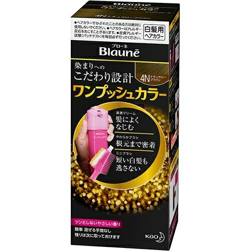 【送料無料・まとめ買い×10】花王 ブローネ ワンプッシュカラー 4N ナチュラリーブラウン 80g