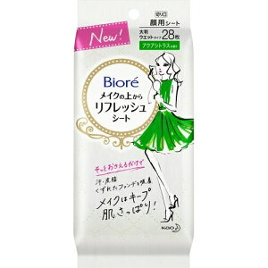 【送料無料・まとめ買い×3】花王 ビオレ メイクの上からリフレッシュシート アクアシトラスの香り 28枚入