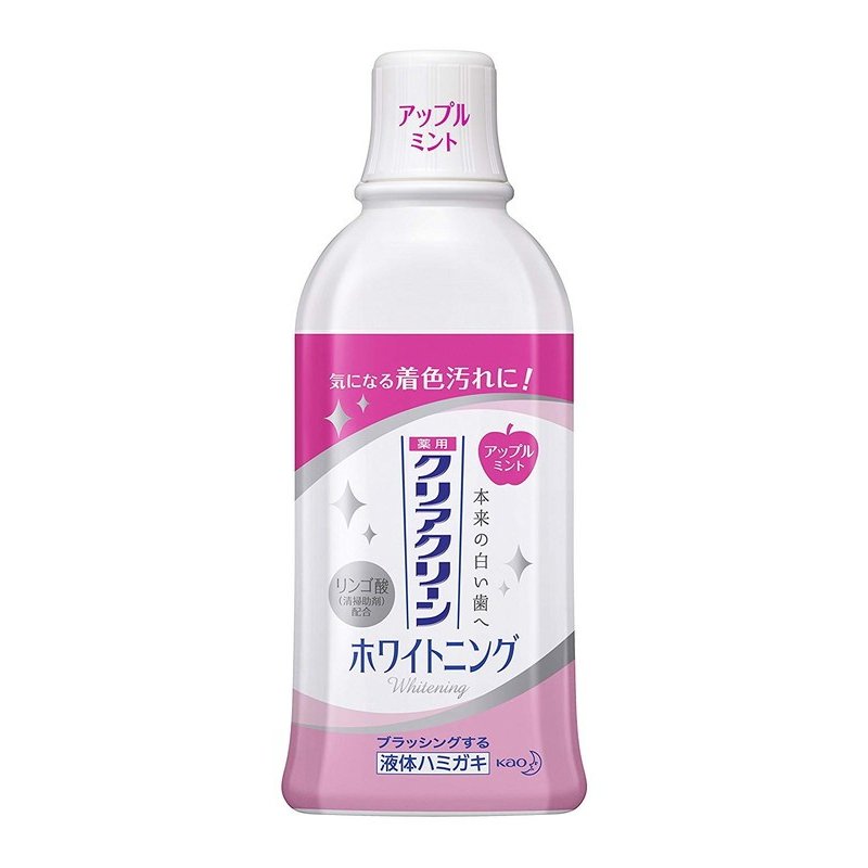 【送料無料・まとめ買い×3】花王 クリアクリーンプラス ホワイトニング　デンタルリンス アップルミント 600ml