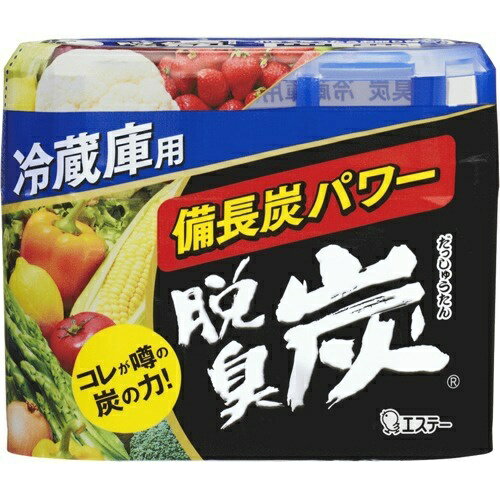 商品名：エステー 脱臭炭 冷蔵庫用 140g内容量：140gJANコード：4901070111176発売元、製造元、輸入元又は販売元：エステー株式会社商品番号：103-4901070111176商品説明：●強力脱臭　当社独自のゼリー状の炭（強化備長炭＋活性炭）●ゼリー状の炭が小さくなったらお取り替えです。●キムチ臭・ニンニク臭にも効く！【使用方法】：説明をよく読み、使用期間中はパッケージを保管する。(1)ミシン目にそってフィルムを全てはがす。(2)キャップをはずし、アルミシールをはがす。(3)キャップのシールをはがし、元どおりセットする。★有効期間標準・・・4‐6ヵ月（庫内環境により異なります）急冷タイプ・・・2‐3ヵ月★以下の環境では有効期間が短くなることがあります。・冷気吹き出し口などの風があたる場合・開け閉めが多くなる夏期など、庫内温度が高い場合・容量の小さい冷蔵庫で使用した場合★交換時期・ゼリー状の炭が減って小さくなったらお取り替えです。・内容成分が白く浮き出ることがあります。【品名・名称】：脱臭剤【成分】：備長炭、活性炭、ミネラル系抗菌剤、有機酸、有機酸塩【注意事項】：・本品は食べられない。・幼児の手の届くところに置かない。・直射日光のあたるところや、高温になるところに置かない。・用途以外に使用しない。・冷凍室では使用しない。・開封時に結露水がたまっている場合がありますが、使用上問題ありません。・使用の目安・・・中、大型冷蔵庫用(450Lまで)【応急処置説明】：・誤食に注意。万一、まちがって食べた場合は医師に相談する。広告文責：アットライフ株式会社TEL 050-3196-1510 ※商品パッケージは変更の場合あり。メーカー欠品または完売の際、キャンセルをお願いすることがあります。ご了承ください。