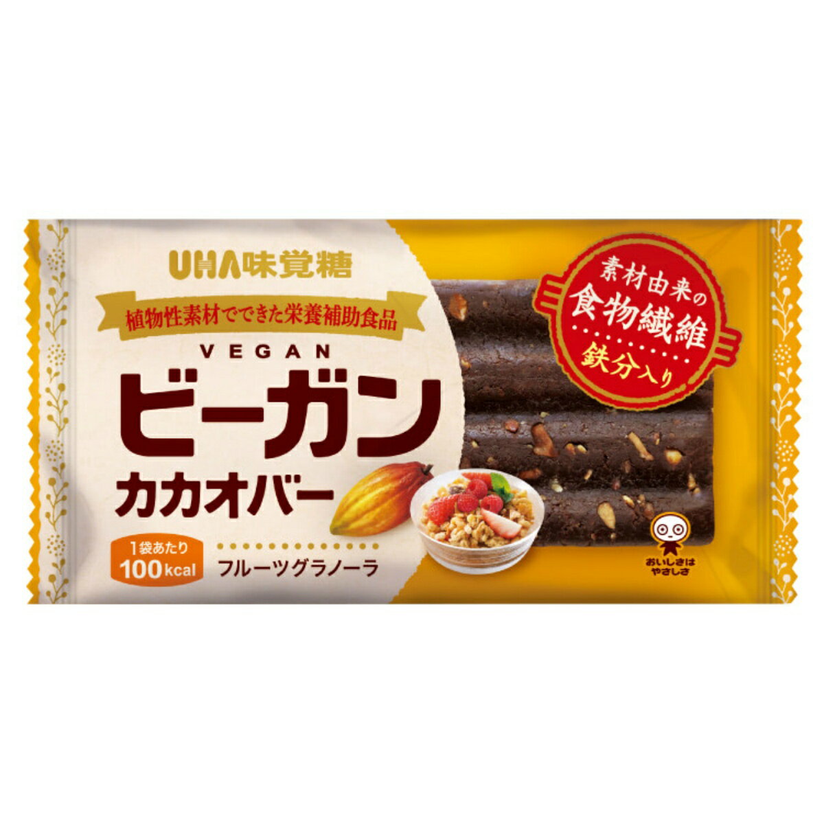 【送料込・まとめ買い×10個セット】UHA味覚糖 ビーガンカカオバー フルーツグラノーラ 1個入