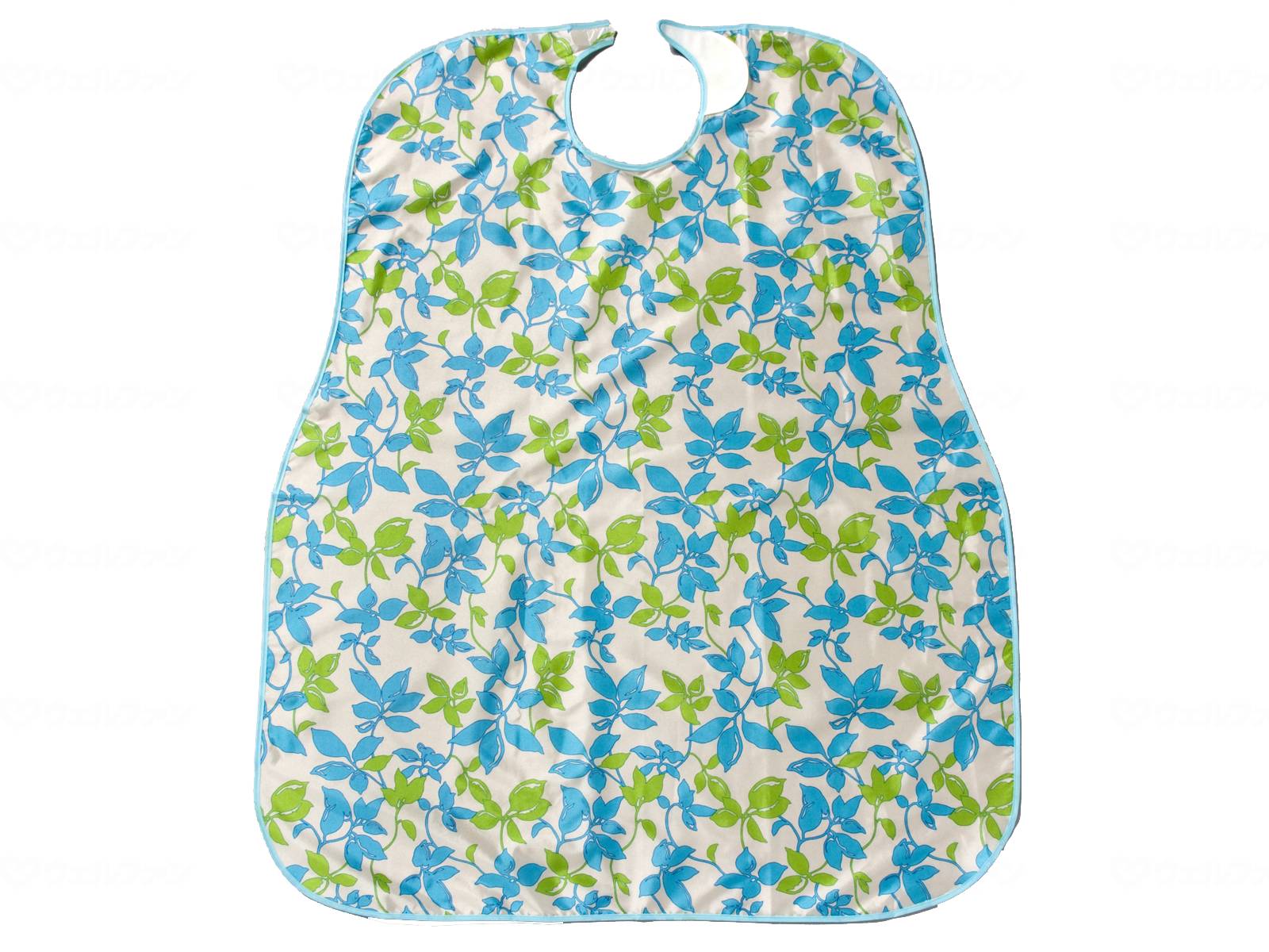 特殊衣料 食事前掛 エプロン 超撥水 リーフブルー