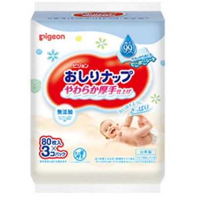 ピジョン おしりナップ 厚手 純水99 80枚入x3個パック