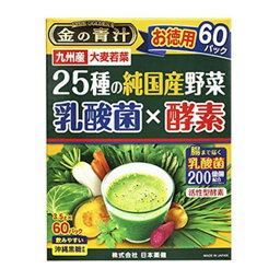 【送料込・まとめ買い×5個セット】日本薬健 25種の純国産野菜 乳酸菌 × 酵素 60包入