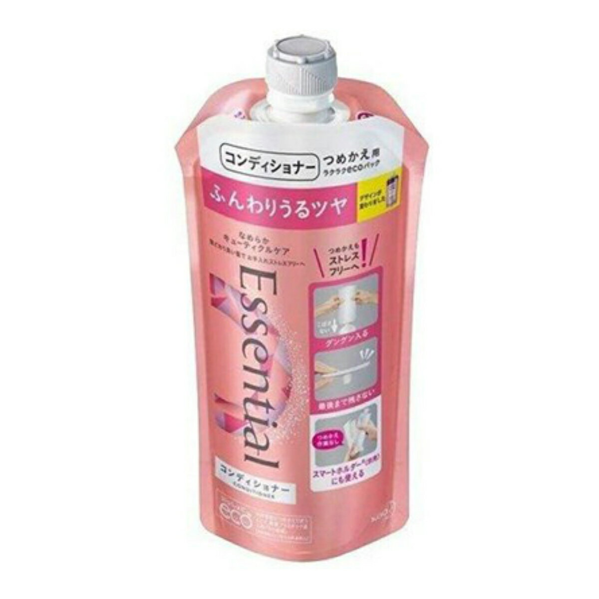 【送料込・まとめ買い×10個セット】花王 エッセンシャル ふんわりうるツヤ コンディショナー つめかえ用 340ml