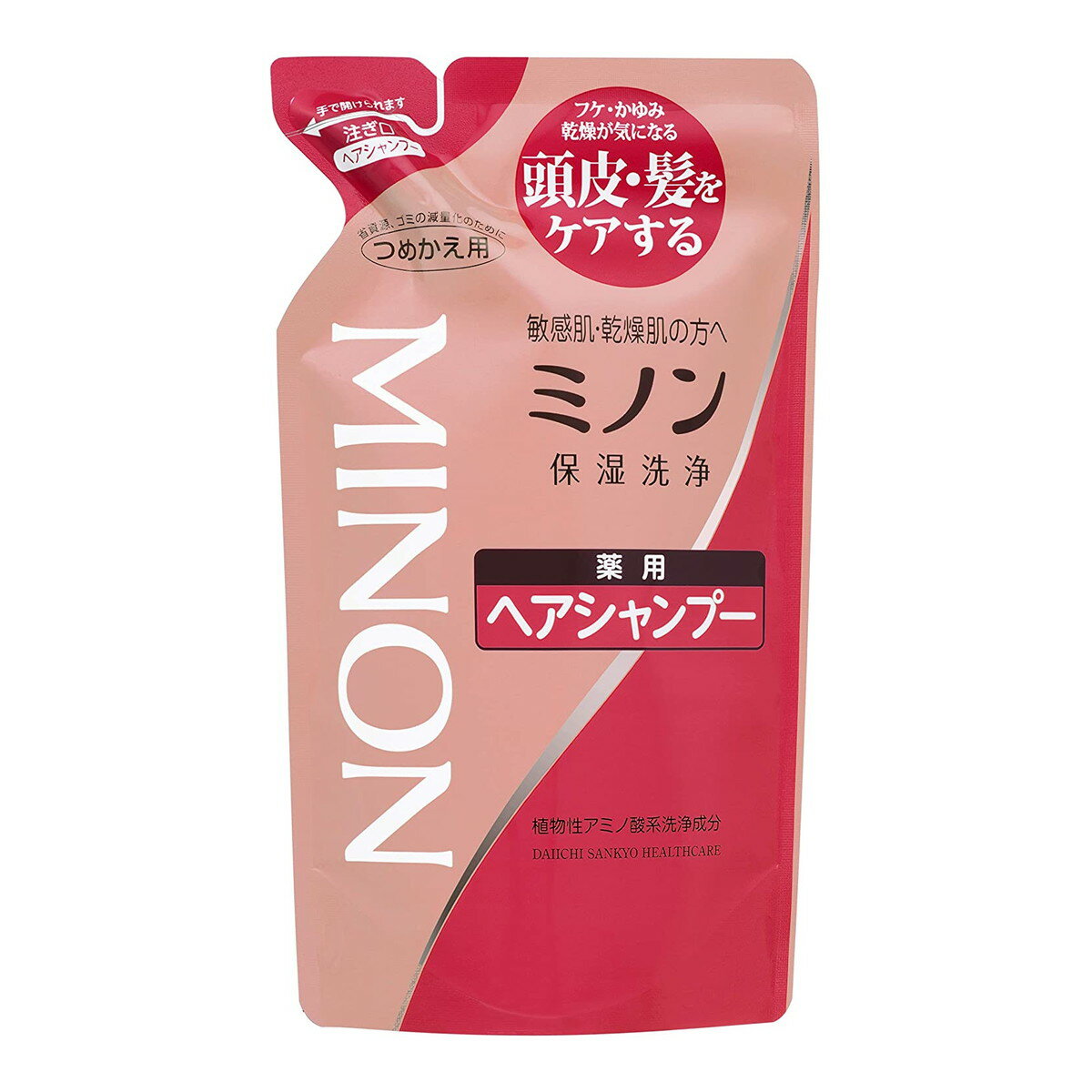 【送料込・まとめ買い×7個セット】【第一三共ヘルスケア】ミノン 薬用ヘアシャンプー つめかえ用 380ml