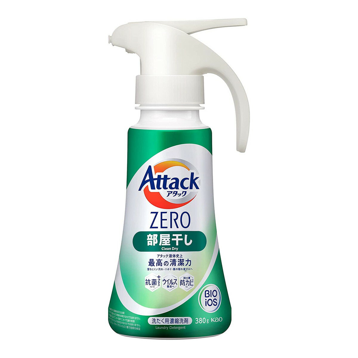花王 Attack アタック ZERO 部屋干し ワンハンドタイプ 380g 洗たく用濃縮洗剤のサムネイル