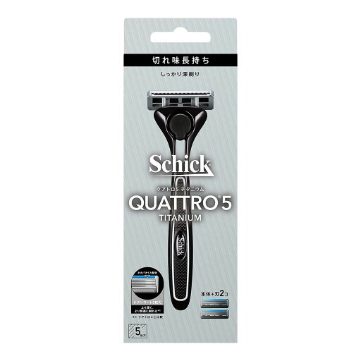 シック・ジャパン schick シック クアトロ5チタニウム ホルダー(刃付き+替刃1コ) カミソリ シック・ジャパン schick シック クアトロ5チタニウム ホルダー(刃付き+替刃1コ) カミソリ