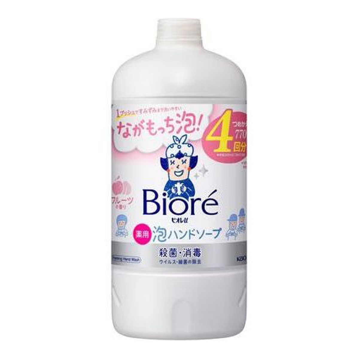 花王 Kao ビオレu 薬用 泡 ハンドソープ フルーツの香り つめかえ用 770ml 医薬部外品