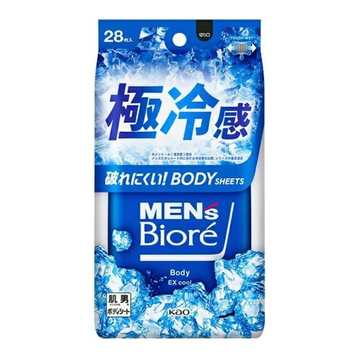 【送料込・まとめ買い×10個セット】花王 Biore メンズビオレ ボディシート 極冷感タイプ 汗拭きシート 28枚入