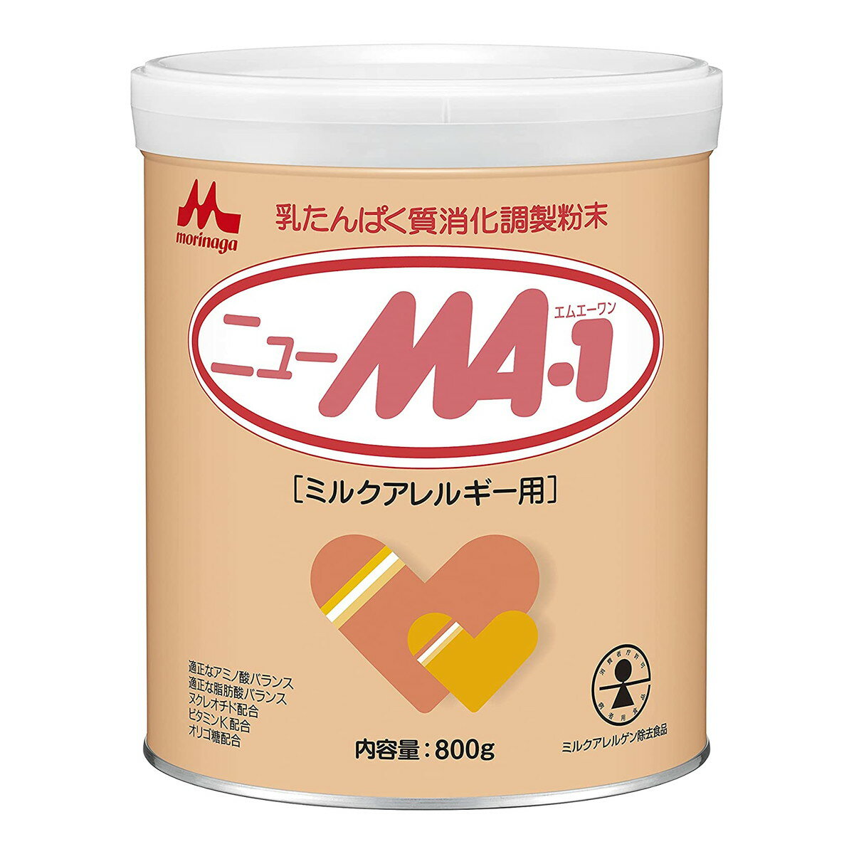 【送料込・まとめ買い×3個セット】森永乳業 ニューMA-1 大缶 800g ミルクアレルギー用 粉ミルク 1