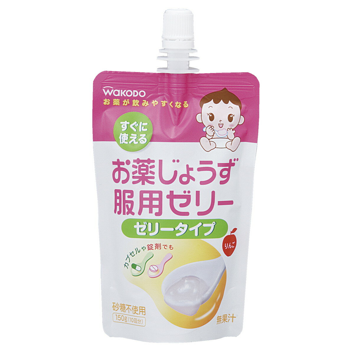 商品名：アサヒグループ食品 和光堂 お薬じょうず 服用ゼリー りんご味 ゼリータイプ 150g 砂糖不使用内容量：150gJANコード：4987244158345発売元、製造元、輸入元又は販売元：アサヒグループ食品原産国：日本商品番号：103-c001-4987244158345商品説明さわやかなりんご味で、錠剤、カプセル剤などのお薬をゼリーが包みこむので、違和感やむせることなく飲むことが出来ます。すぐに使えるゼリータイプです。広告文責：アットライフ株式会社TEL 050-3196-1510 ※商品パッケージは変更の場合あり。メーカー欠品または完売の際、キャンセルをお願いすることがあります。ご了承ください。