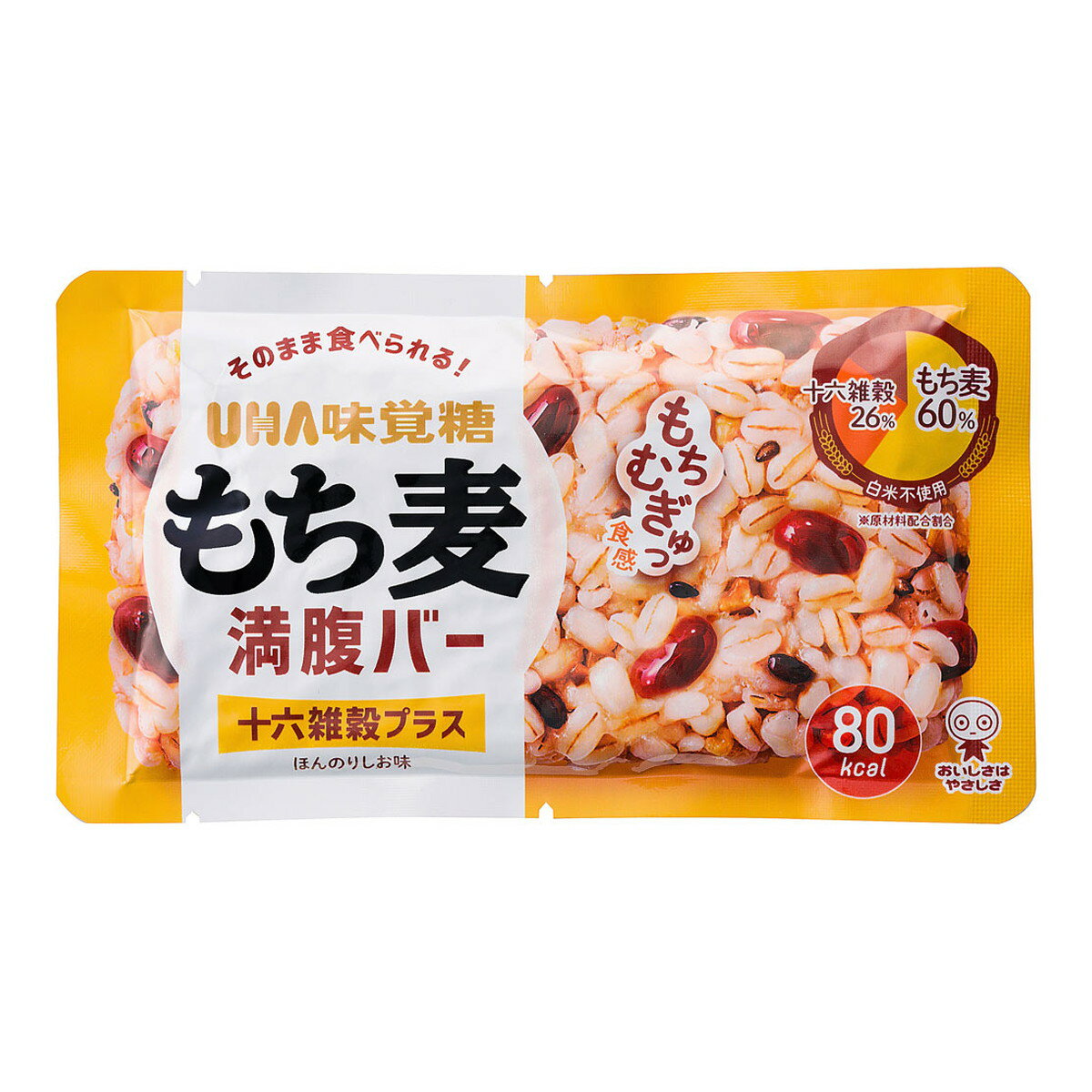 【送料込・まとめ買い×5個セット】UHA味覚糖 もち麦満腹バー 十六雑穀プラス 55g