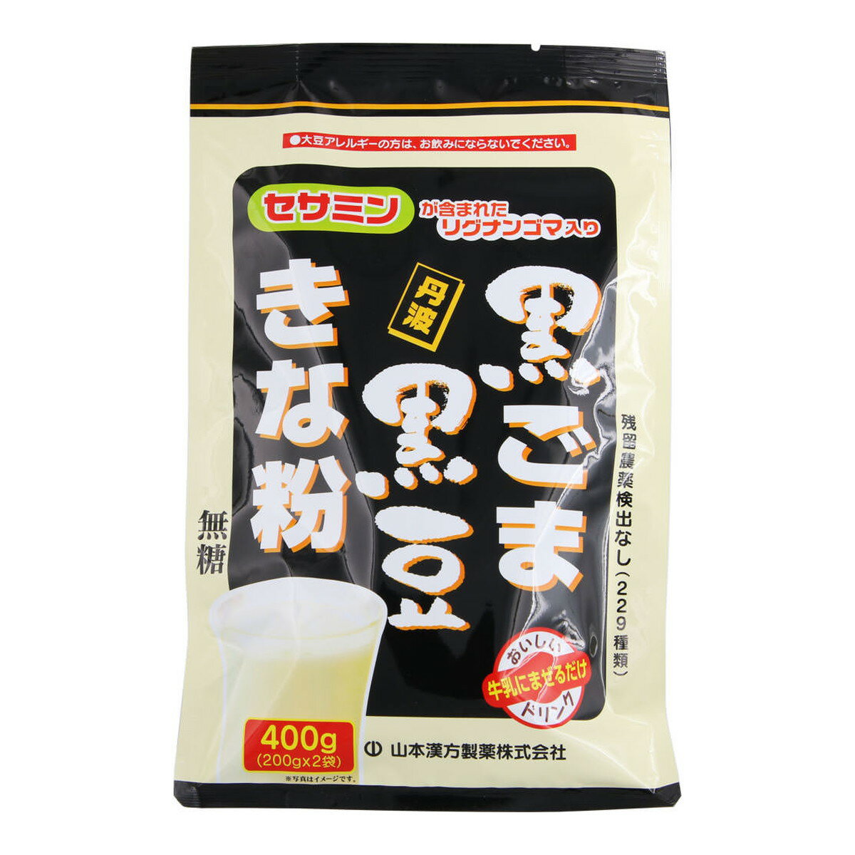 【送料込・まとめ買い×10個セット】山本漢方製薬 黒ごま黒豆きな粉 400g