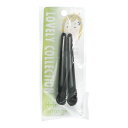 【送料込・まとめ買い×5個セット】ソミールプロダクツ LOVELYCOLLECTION カールクリップ M 黒 2個入 ヘアクリップ