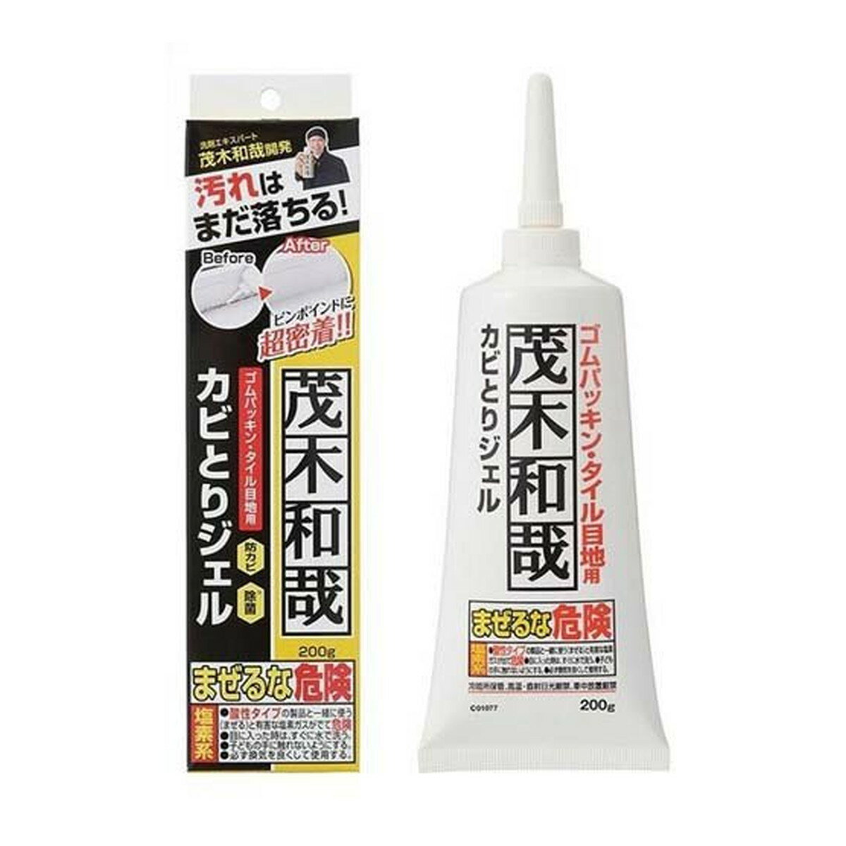 【送料込・まとめ買い×10個セット】レック LEC 茂木和哉 カビとりジェル 200g ゴムパッキン・タイル目地用 垂れにくい超密着ジェル