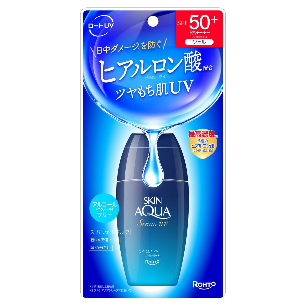 【送料込・まとめ買い×5個セット】ロート製薬 スキンアクア ヒアルロンセラム UV SPF50+PA++++ UV耐水性 70g 日焼け止め