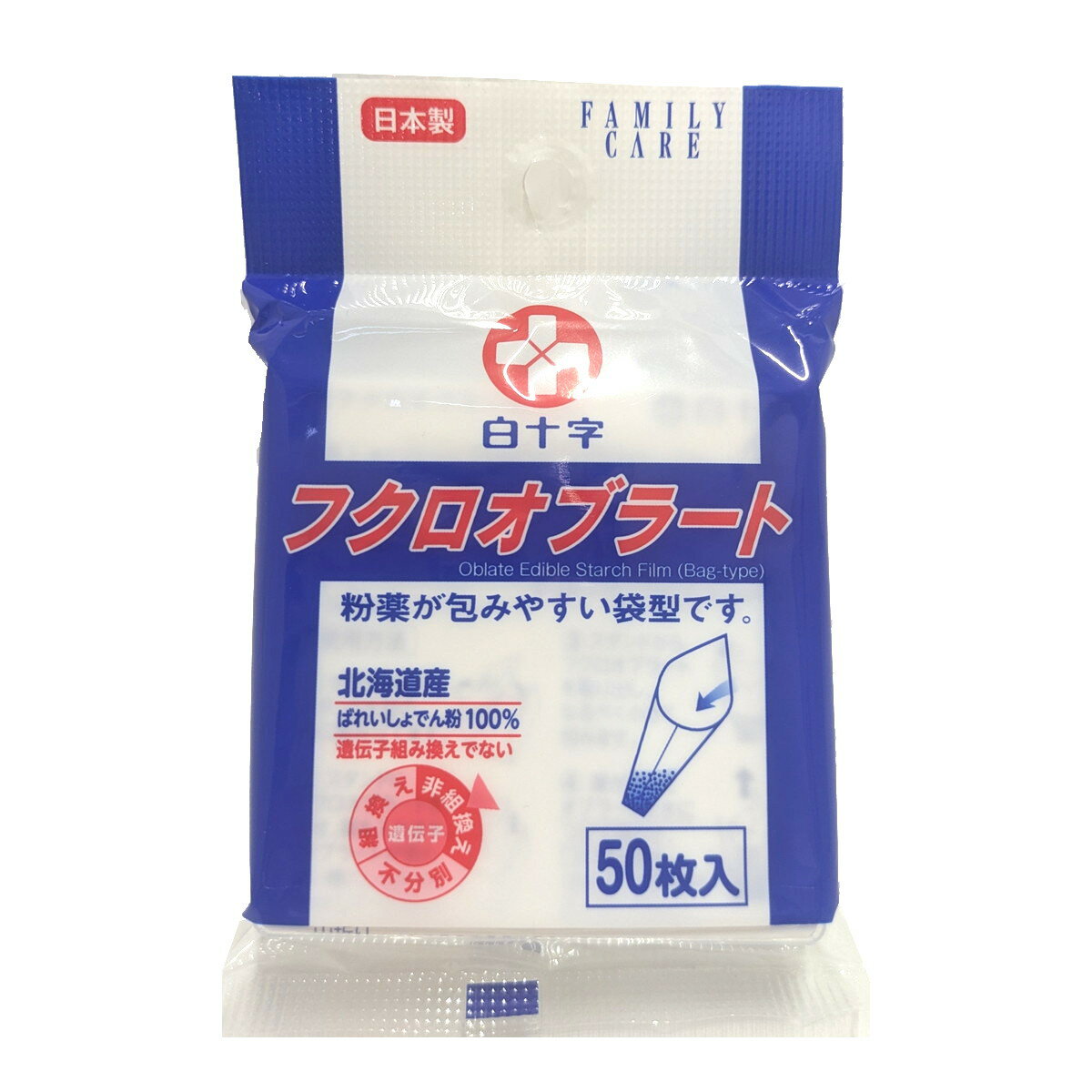 【送料込・まとめ買い×5個セット】白十字 ファミリーケア フクロオブラート 50枚入