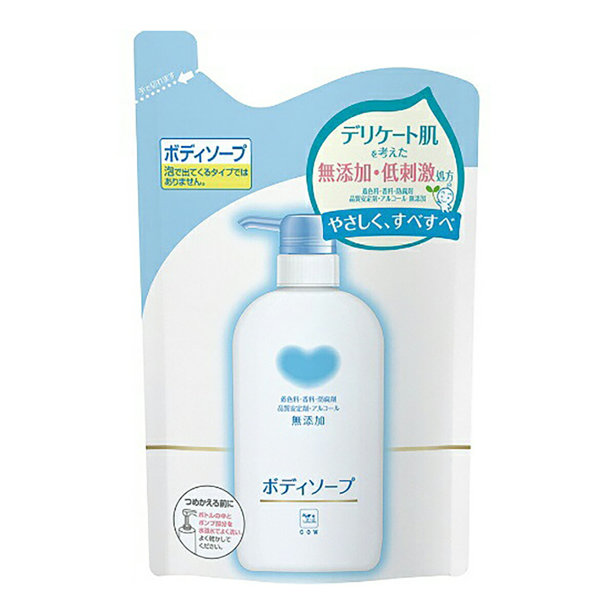 【5の倍数日・送料込・まとめ買い×5点セット】牛乳石鹸共進社　カウブランド 無添加ボディソープ つめかえ用 400ml デリケートなお肌にもやさしい植物性のボディソープ ( 4901525929806 )