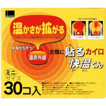 【送料込・まとめ買い×6点セット】オカモト 貼るカイロ 快温くん ミニ 30個入（4970520461413）