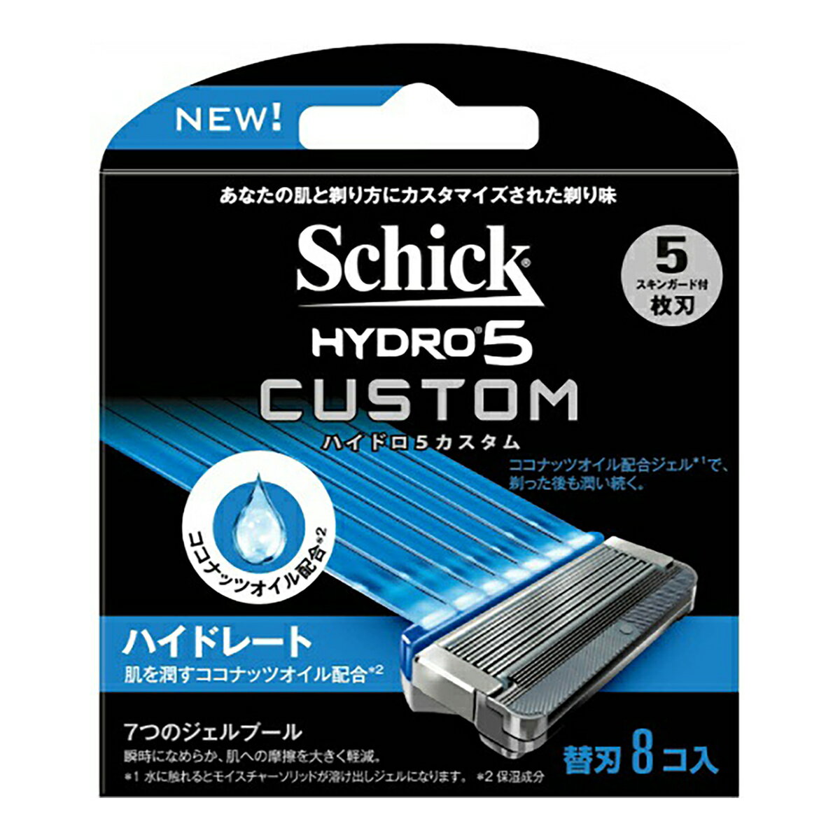 【送料無料・まとめ買い×288】シック ハイドロ5カスタム ハイドレート 替刃 8コ入×288点セット（4903601616518）