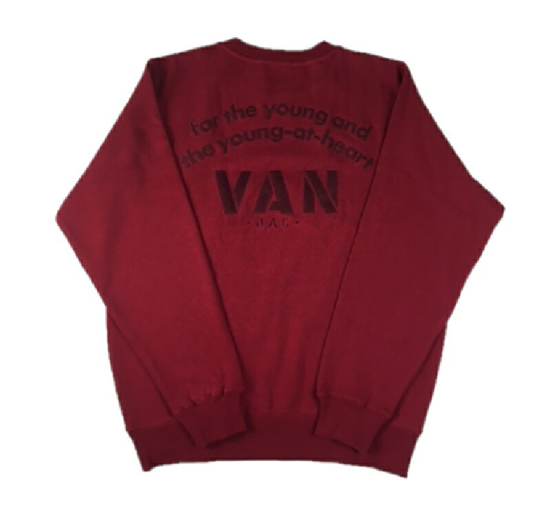 VAN ヴァンヂャケット トレーナー 長袖 LLサイズ ダークレッド 背面ロゴ VAN JACKET バン PC-61509【送料無料】【新品】【国内正規品】【VAN オリジナルステッカープレゼント※数に限りがあります】【専用紙袋付属】
