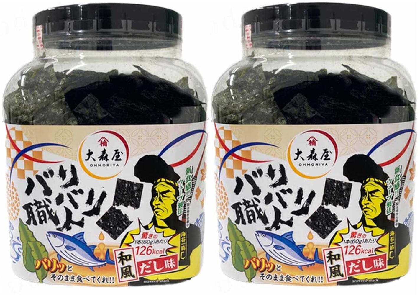 【2個セット】コストコ 味付け海苔 バリバリ職人 60g×2個 和風だし味 大森屋　賞味期限2024年7月　3,980円以上購入で送料無料（沖縄離島9,980円以上）