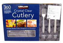 【360ピース】カークランド KS カークランド クリアカトラリー セット 360ピース パーティー BBQ バーベキュー アウトドア 使い捨てスプーン フォーク コストコ　3,980円以上購入で送料無料（沖縄離島9,980円以上）