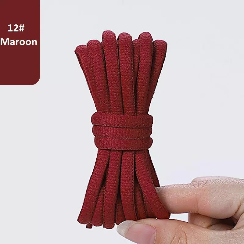 ARATA Oval Shoelace Maroon アラタ オーバルシューレースは楕円形の形状をした靴紐です。 ナイキのダンクなどに使用されている靴紐です。 シンプルな色から特殊な色まで全18色ラインナップ。 オリジナルの予備シューレースとして、またスニーカーのイメージチェンジなどに使用してみてください。 両足用2本1セット カラー：マルーン　全18種類 サイズ：140cm、160cm 幅：0.9cm