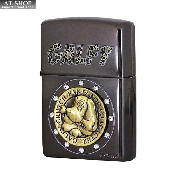 ジッポー ライター ZIPPO GALFY コラボモデル ガルフィー メタルエンブレムレオパード GALFY 200 ブラックニッケル