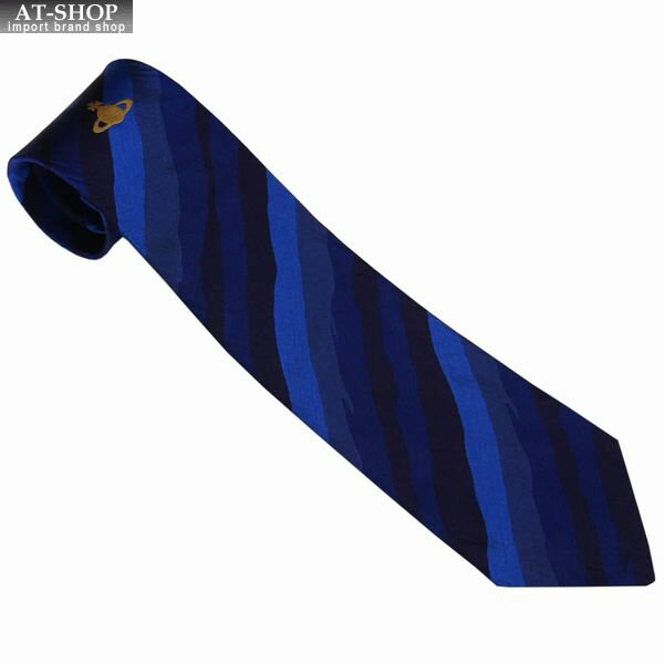 ヴィヴィアン・ウェストウッド ネクタイ Vivienne Westwood 8.5cm ストライプ柄 81050004 W001I K410-NAVYBLUE