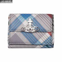 ヴィヴィアン財布 三つ折り財布 レディース Vivienne Westwood ヴィヴィアンウェストウッド NO,15 SAFFIANO PRINT O101 MADRAS CHECK プレゼント ギフト(4)
