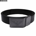 メンズ ベルト エンポリオ アルマーニ EMPORIO ARMANI レザーベルト リバーシブル 回転式バックル 89861 BLACK/BLACK(型押) ガ...