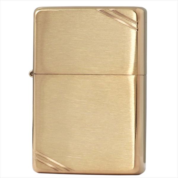 Zippo ジッポー ライター フラットトップ ＃240 ゴールド 両面に斜めラインが彫られたデザインです。あきの来ないシンプルなデザインで使い込む程に味わいが増し、愛着が深まっていく商品です。プレゼントとしてお薦めできるジッポー定番人気シ...