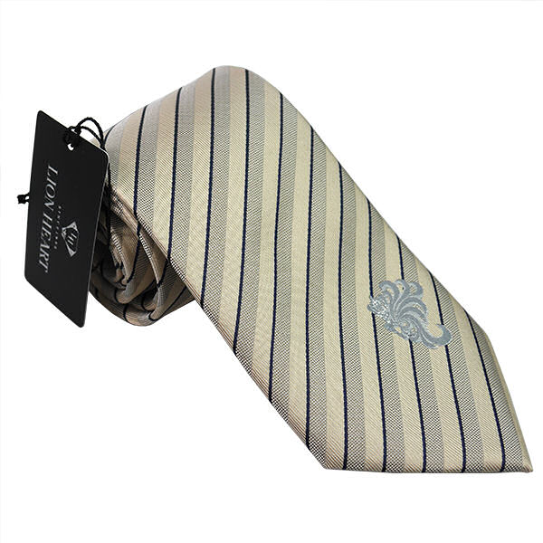 LION HEART ライオンハート ネクタイ 約8.5cm ストライプ柄 ベージュ系 LH-001 BEIGE