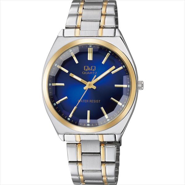 CITIZEN シチズン 腕時計 Q Q カットガラス クラシック メンズ時計 QB78-412 ブルー/コンビ