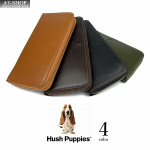 メンズ レディース 財布 2022年新作 Hush Puppies ハッシュパピー ラウンドファスナー長財布 リアルレザー ロングウォレット 全4色キャンペーン