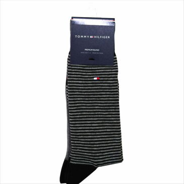 TOMMY HILFIGER トミー・ヒルフィガー ソックス 2足セット ATA176-color96 ブラック×グレー