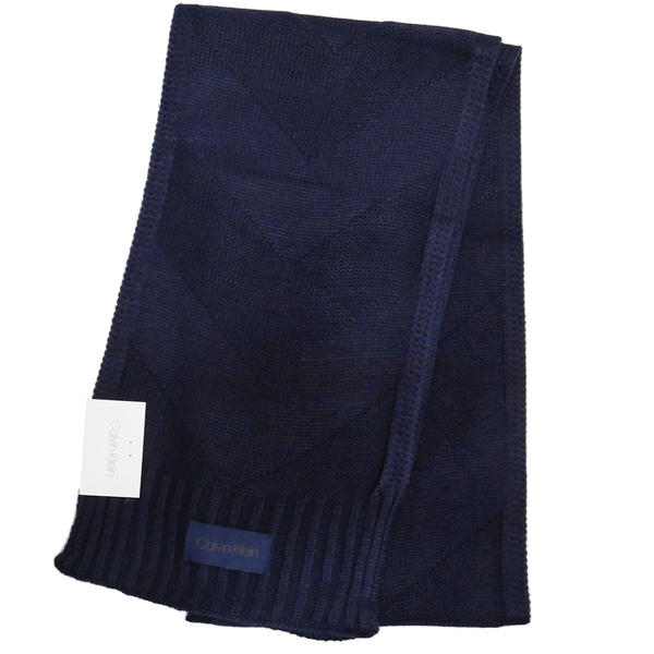 マフラー メンズ（5000円程度） Calvin Klein カルバンクライン マフラー HKC83288-410 DARK BLUE ダークブルー