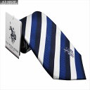 ポロ ネクタイ U.S. POLO 先幅:約8cm ストライプ柄 USPA-37 NAVY/BLUE 143204