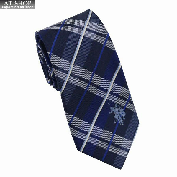 ポロ ネクタイ U.S. POLO ASSN 先幅:約8cm チェック柄 メンズ ネクタイ USPA-109 NAVY/BLUE 2024AW クリスマスプレゼント 彼氏 男性