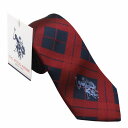 U.S. POLO ポロ ネクタイ スリム約7cm チェック柄 レッド系 USPA-03 NAVY RED
