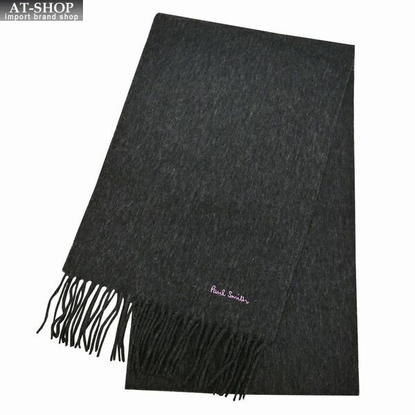 ポールスミス マフラー（メンズ） ポールスミス マフラー Paul Smith ポール・スミス SCARF PLAIN WOOL メンズ ストール 無地 ラムズウール Charcoal