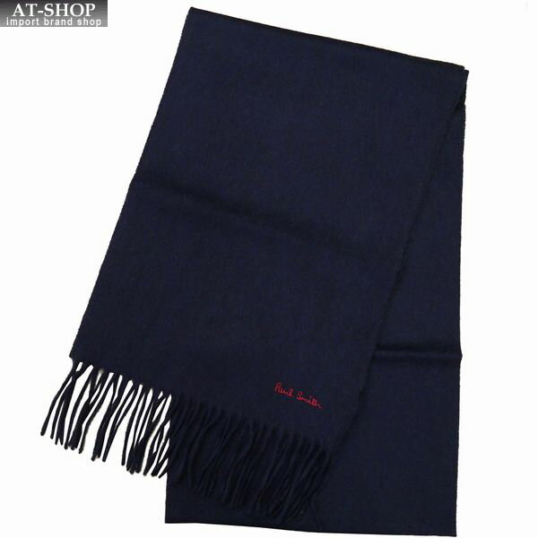 ポールスミス マフラー Paul Smith ポール・スミス SCARF PLAIN WOOL メンズ ストール 無地 ラムズウール Navy