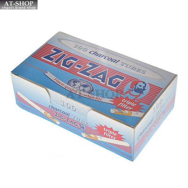 柘製作所 ZIG-ZAG ジグザグ レギュラーチャコールチューブ 手づくりシガレット用 フィルター付きチューブ さや紙 手巻きタバコ用 100本入り #78874 tsuge ツゲ
