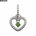パンドラ チャーム PANDORA Spring Green Beaded Heart Dangle スターリングシルバー925 ブレスレットチャーム レディー...