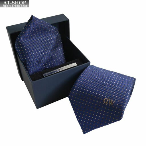 ダニエルウェリントン ネクタイ&タイバー&チーフ 3点セット Daniel Wellington メンズ シルク100% ドット柄 8cm NAVY おしゃれ プレゼント ダニエルウェリントン ネクタイ&タイバー&チーフ 3点セット Daniel Wellington メンズ シルク100% ドット柄 8cm NAVY おしゃれ プレゼント