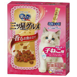 Gin No Spoon - 【MIZUNO靴下1足プレゼント】ユニ・チャーム 14個セット 銀のスプーン キャットフード ドライ 三ツ星グルメ 香るお魚仕立て 健康に育つ子ねこ用 お魚レシピ 240g※パッケージ、デザインが変更となる場合がございます 4520699612064